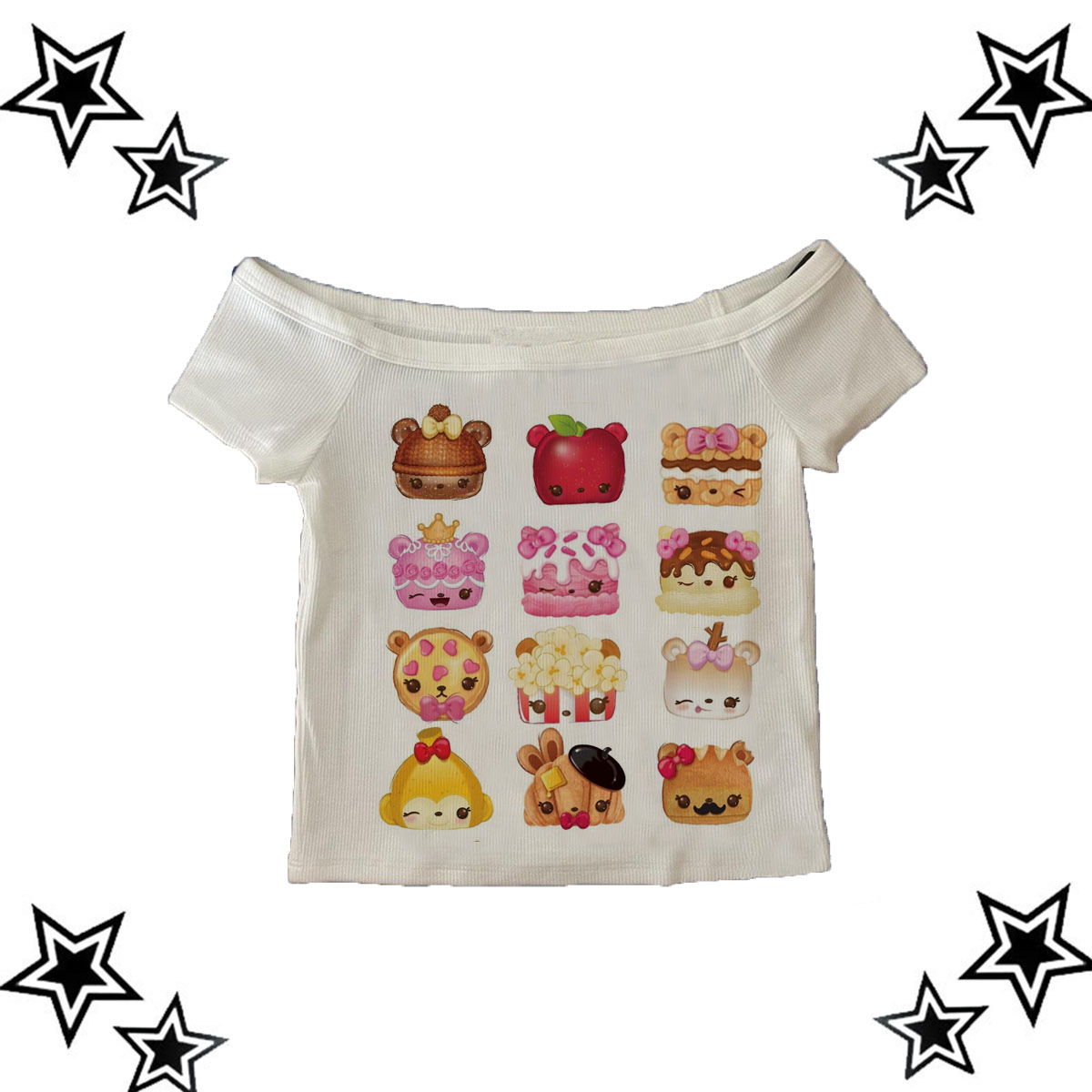 Y2K Graphic Baby Tee Crop - Estetyczne ubrania Y2K Vintage Street Damskie
