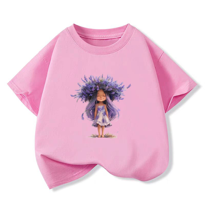 Y2K Graphic Baby Tee Crop - Nowy Y2K Tops Lavender girl Graphic