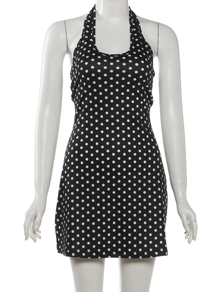 Y2K Backless Halter Mini Dress - Sukienka FDEY Trend Sexy z odkrytymi