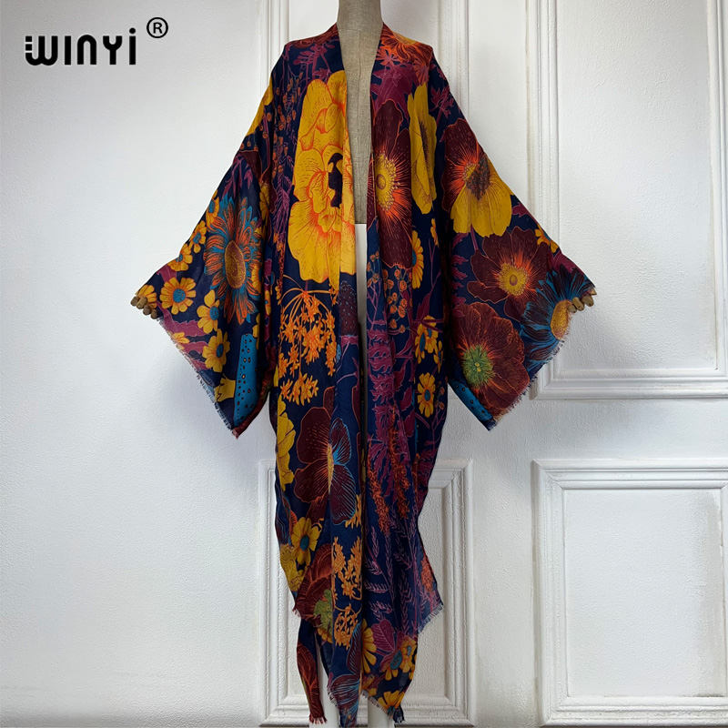 Boho Summer Beach Maxi Dress - WINYI Afrykańska Moda Letnia Sukienka Kimono