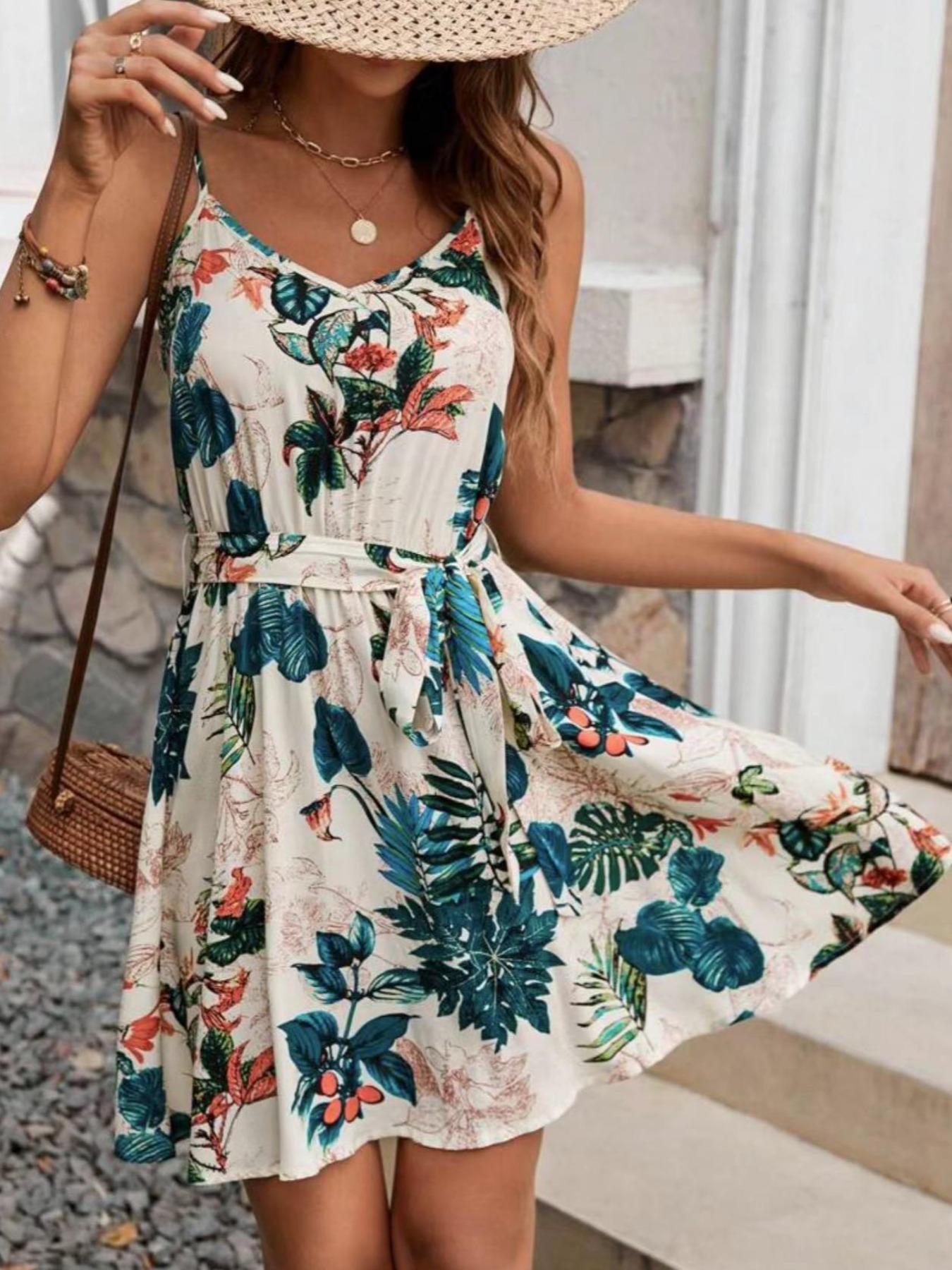 French Vintage Floral Midi Dress - Sukienka damska w stylu bohemy, odpowiednia