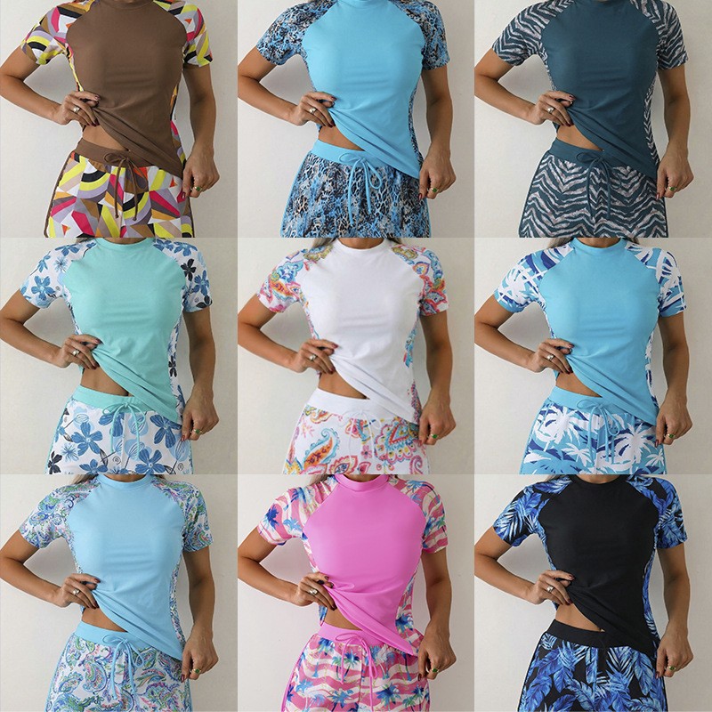 Tops - Damski tankini ze spodenkami, krótki top