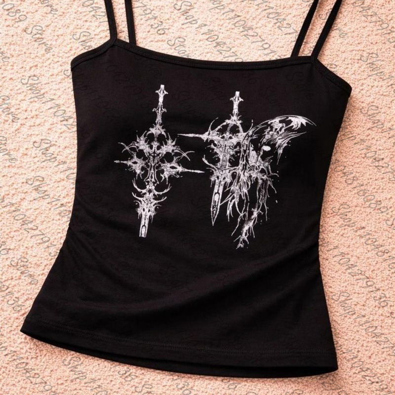 Gotycki damski top typu gorset – Y2K Graphic Baby Tee Crop recenzja i cena