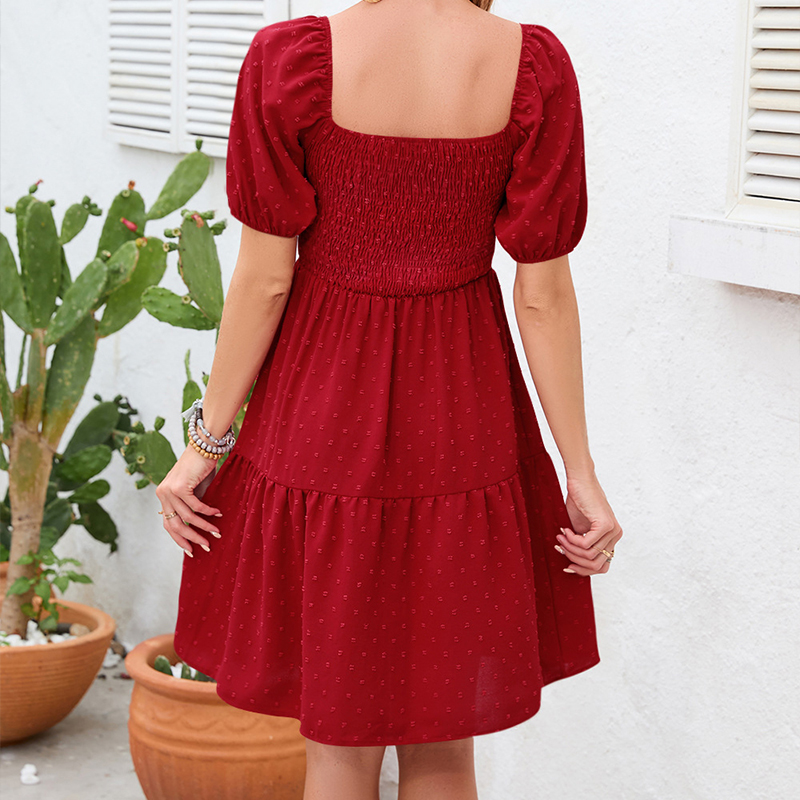 Elegancka damska letnia sukien – Off Shoulder Puff Sleeve Sundress recenzja i cena