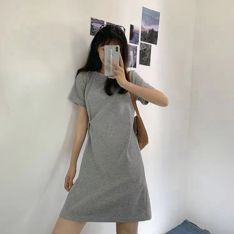Letnia, codzienna sukienka T-s – Korean Style A Line Shirt Dress recenzja i cena