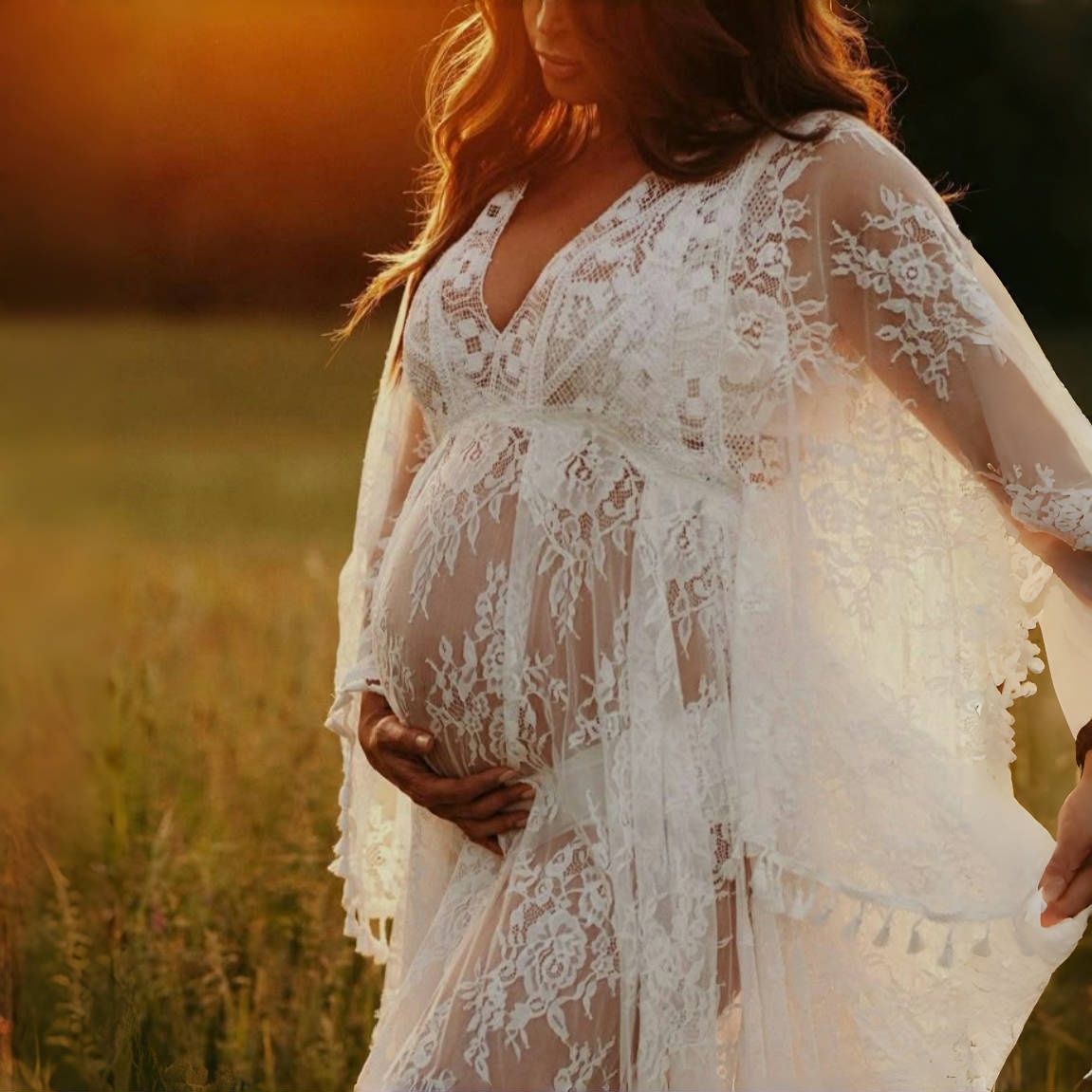 Sukienki ciążowe maxi z koronk – Boho Summer Beach Maxi Dress recenzja i cena