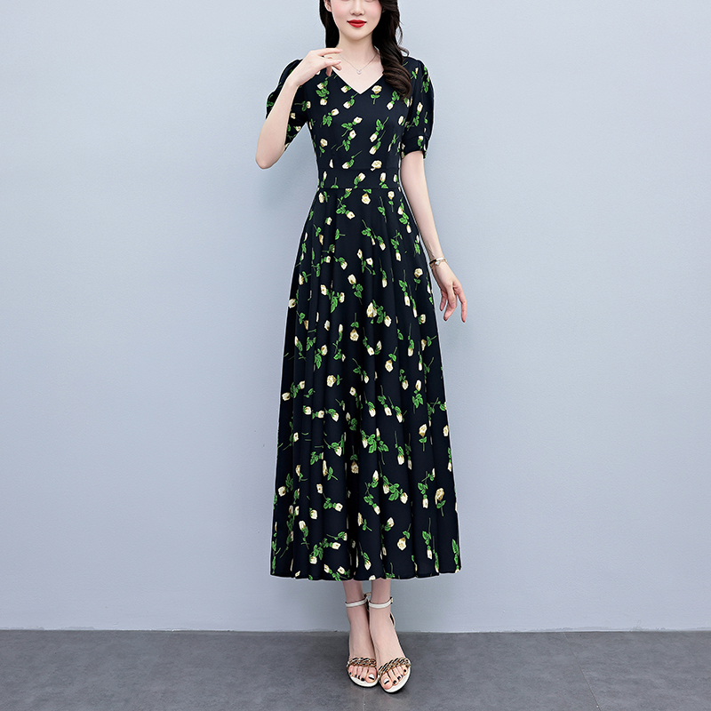 Letnie sukienki midi z krótkim – French Vintage Floral Midi Dress recenzja i cena