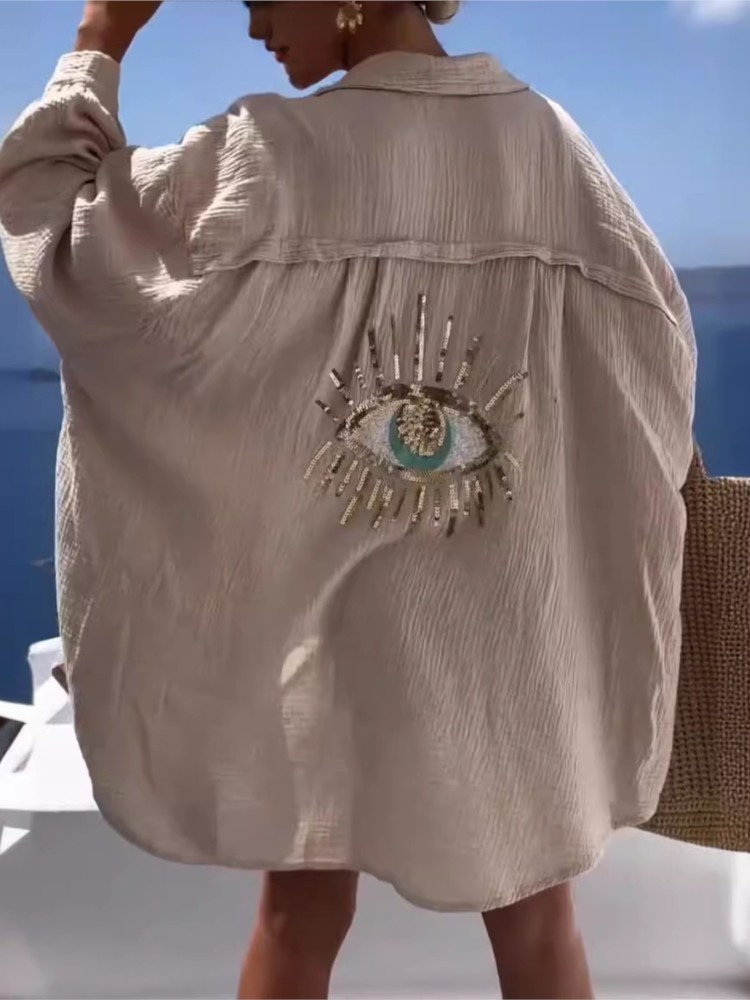 Letnia, codzienna sukienka kos – Casual Loose Linen Shirt Dress recenzja i cena