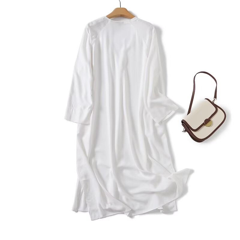 Dave&Di marokańska lniana dług – Casual Loose Linen Shirt Dress recenzja i cena