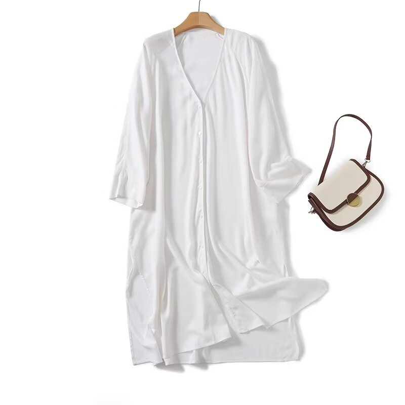 Dave&Di marokańska lniana dług – Casual Loose Linen Shirt Dress recenzja i cena
