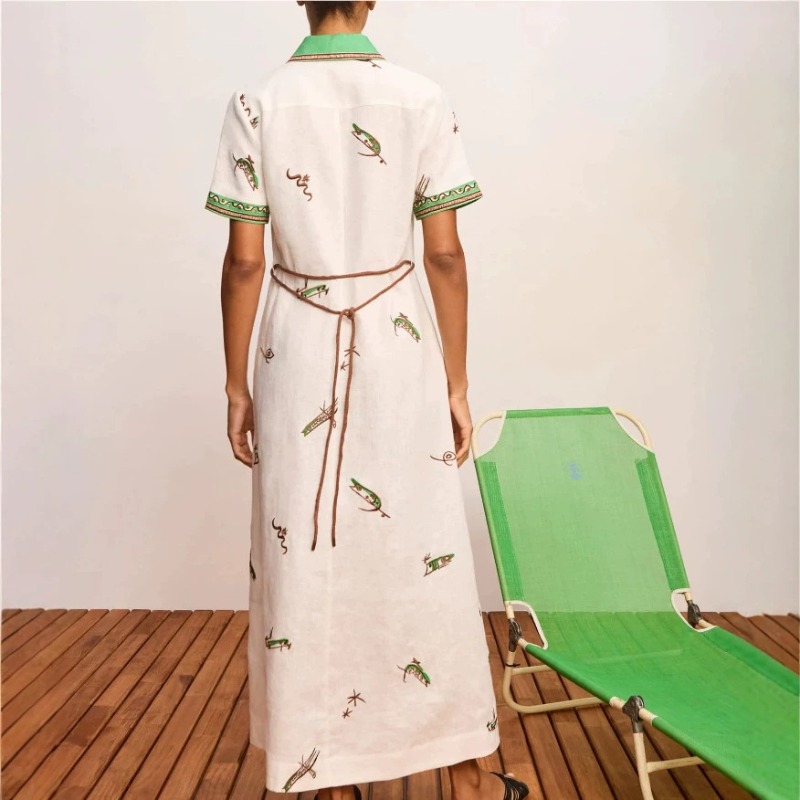 2026 Jesień Nowa Oryginalna Da – Casual Loose Linen Shirt Dress recenzja i cena