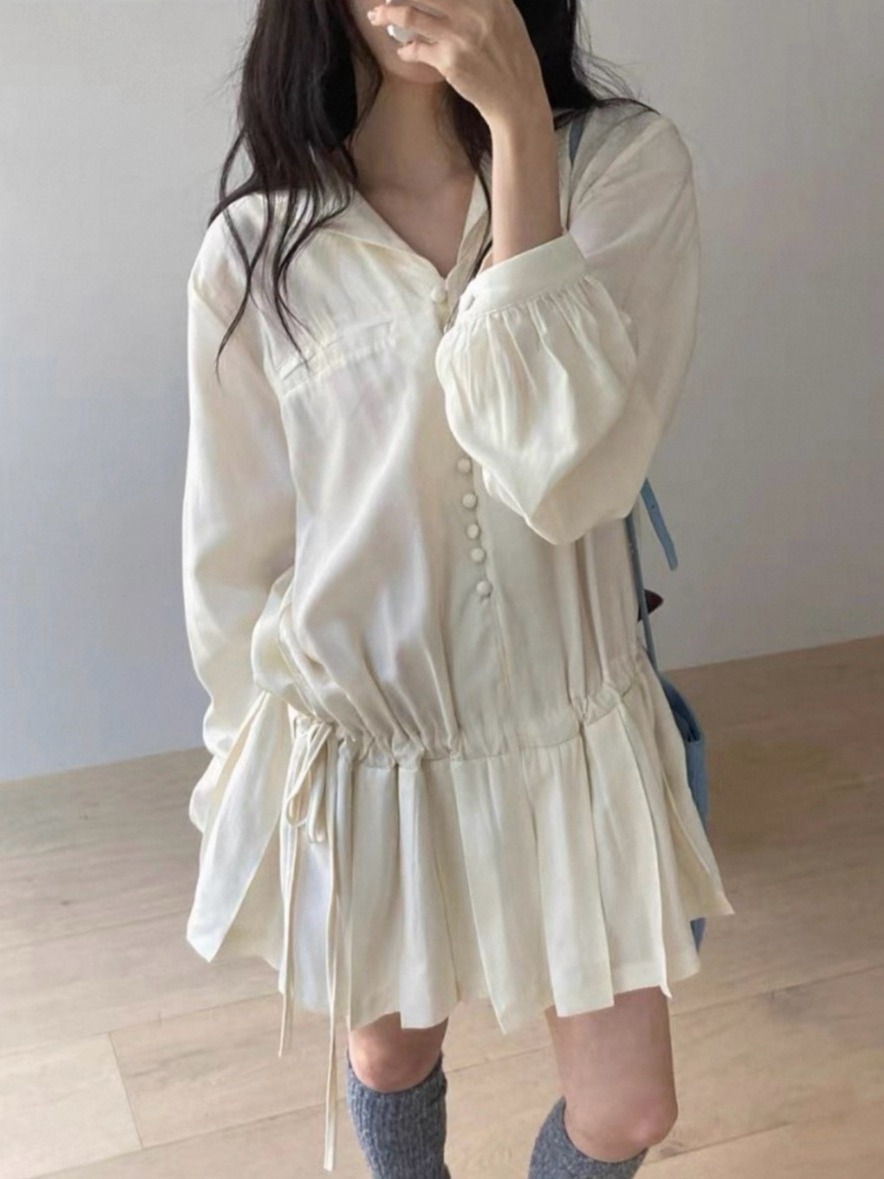 Wyszczuplająca sukienka koszul – Korean Style A Line Shirt Dress recenzja i cena